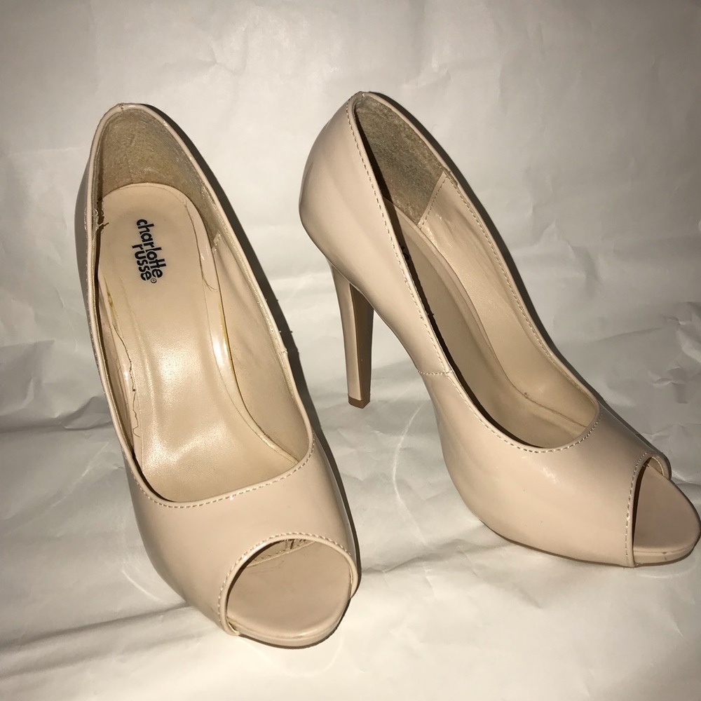 Nude Peep Toe High Heels